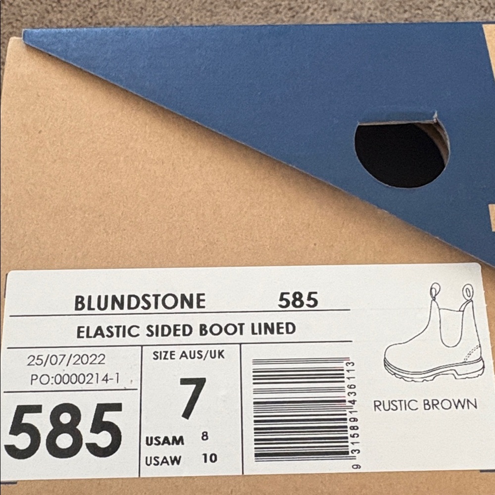 Blundstone- Classic 585- Rustic Brown size  7 (US M8/W10) - Picture 2 of 5